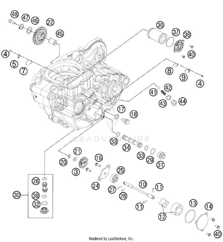 Lubricating System 500 EXC Engine - 2012 Schematic