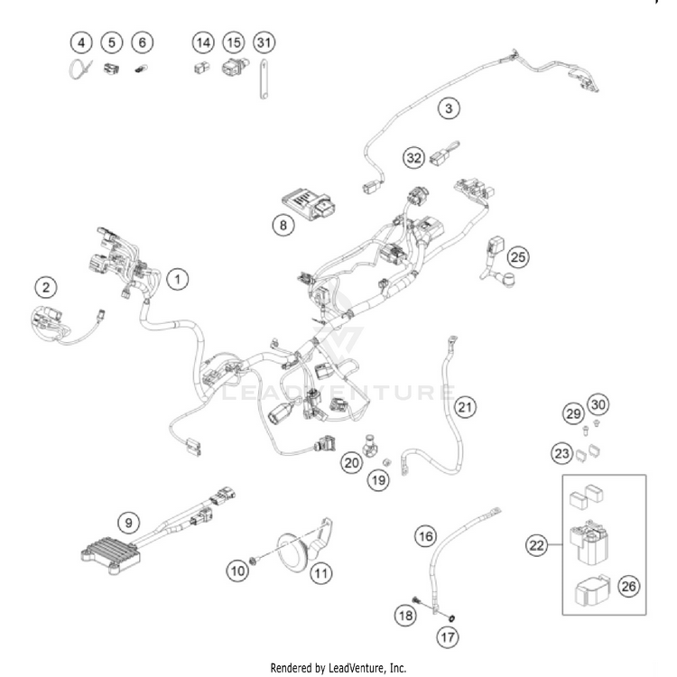 Wiring Harness 500 EXC-F CHASSIS - 2026 Schematic