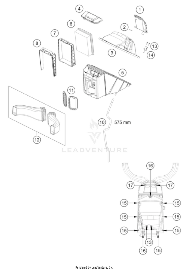 Air Filter 1290 SUPER ADVENTURE S, black US CHASSIS - 2022 Schematic