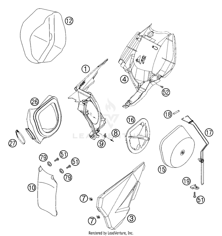 Air Filter Box 300 MXC Chassis - 2004 Schematic