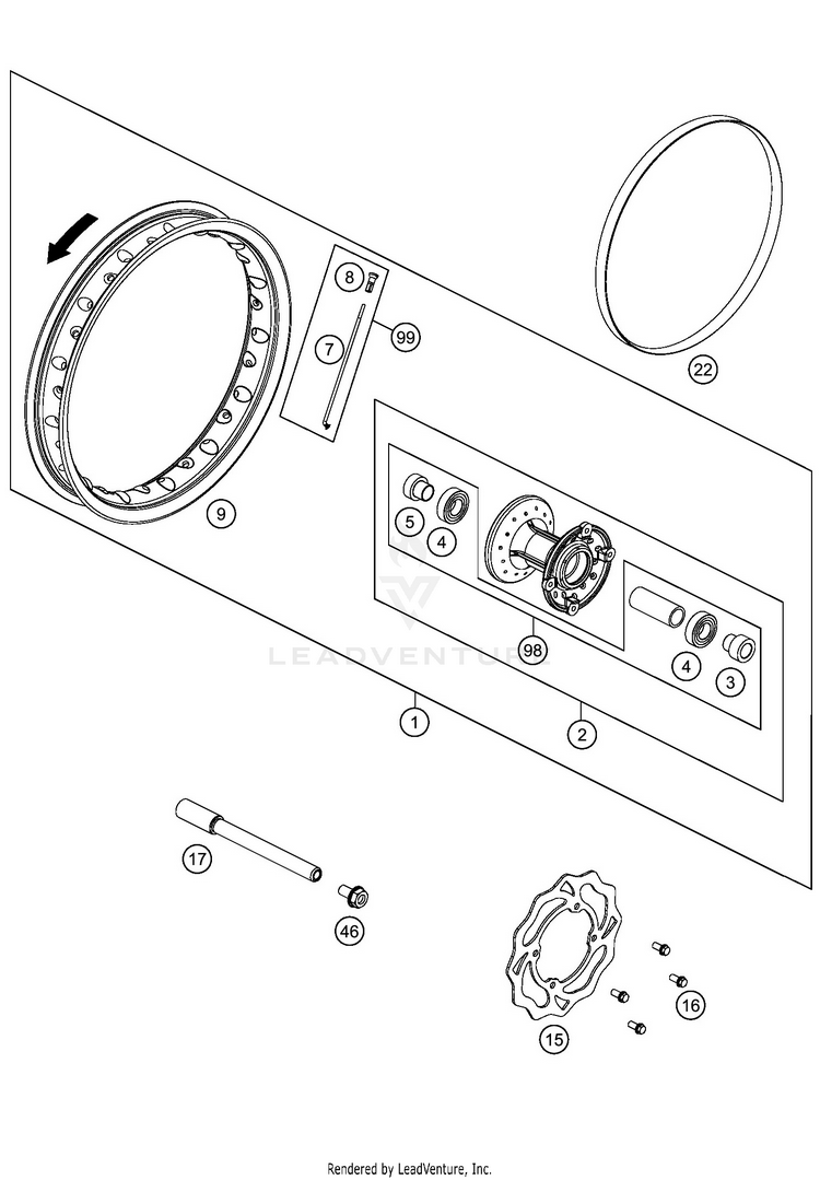Front Wheel SX-E 5 CHASSIS - 2020 Schematic
