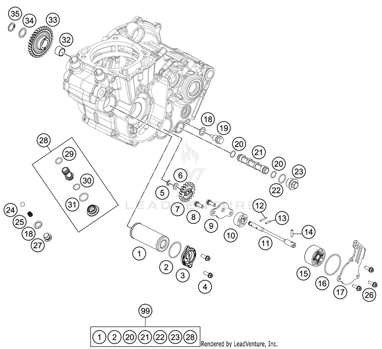 Lubricating System 450 SX-F FACTORY EDITION ENGINE - 2019 Schematic