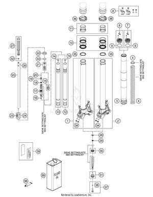 Front Fork Disassembled Schematic