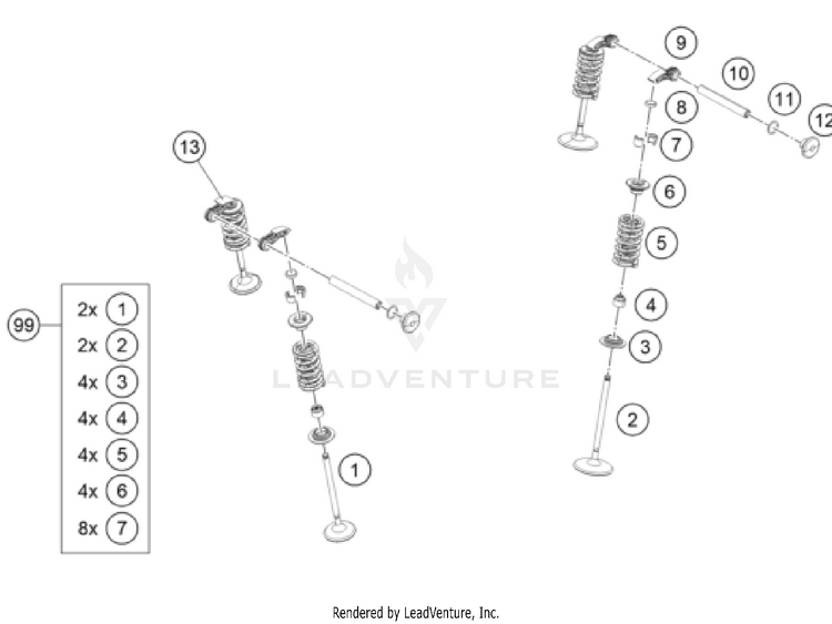 Valve Drive 390 Adventure ENGINE - 2024 Schematic