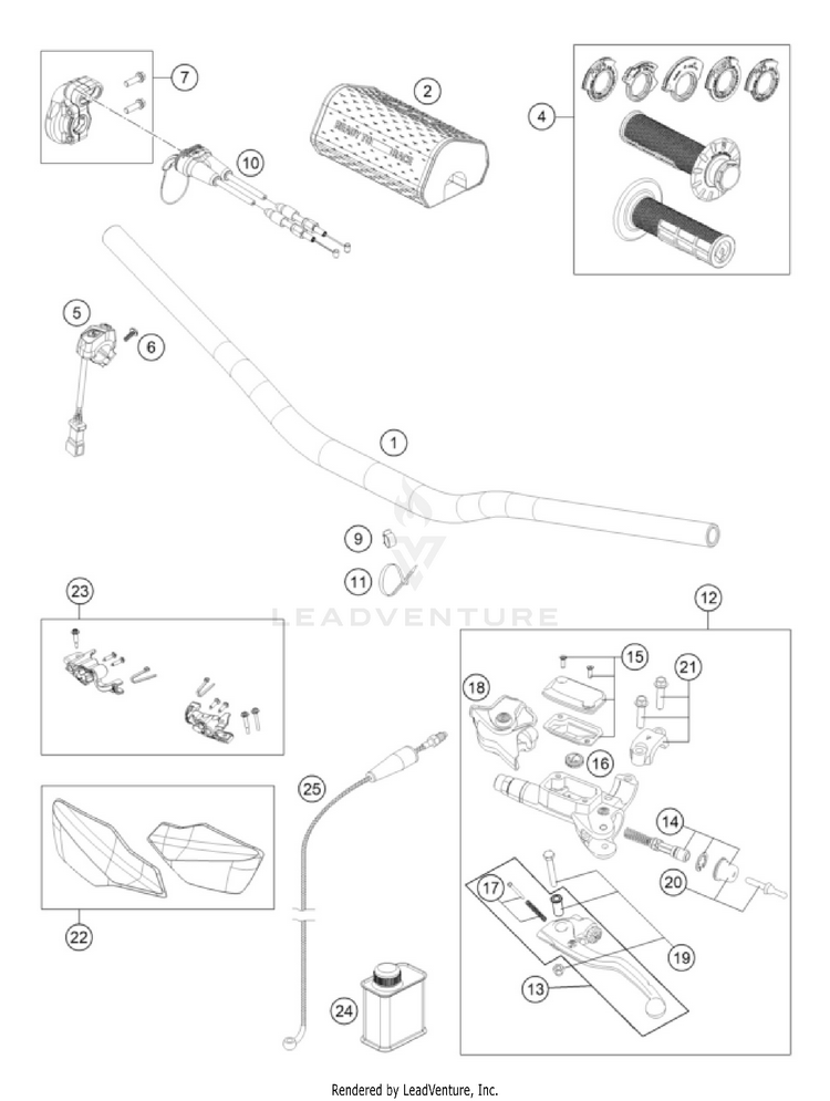 Handlebar, Controls 250 XC-W 2026 CHASSIS - 2026 Schematic