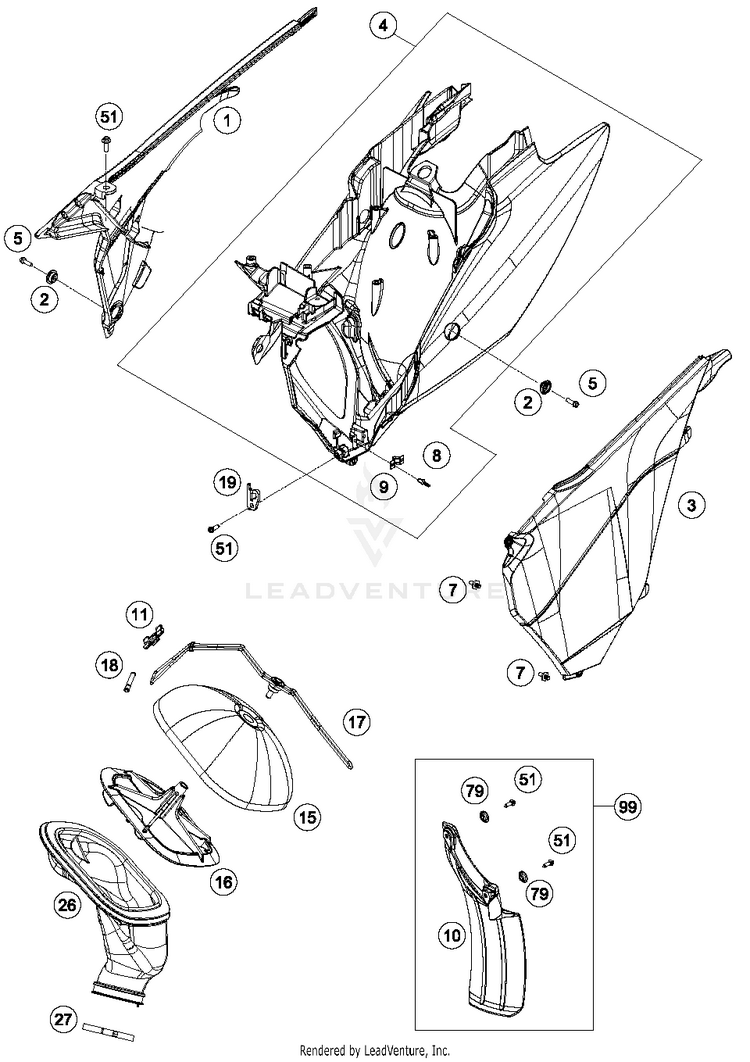 Air Filter 150 XC Chassis - 2014 Schematic