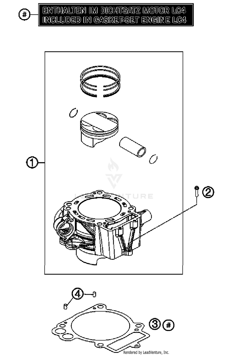Cylinder 690 Enduro Engine - 2011 Schematic