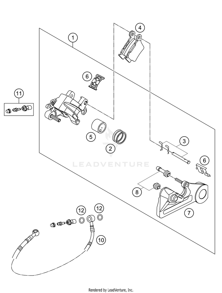 Brake Caliper Rear 250 XC CHASSIS - 2018 Schematic