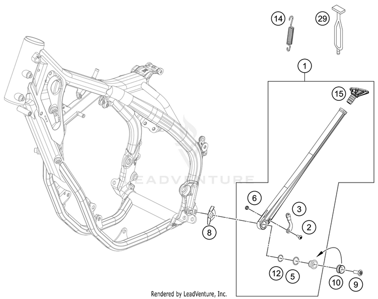 Side / Center Stand 150 XC-W TPI CHASSIS - 2020 Schematic