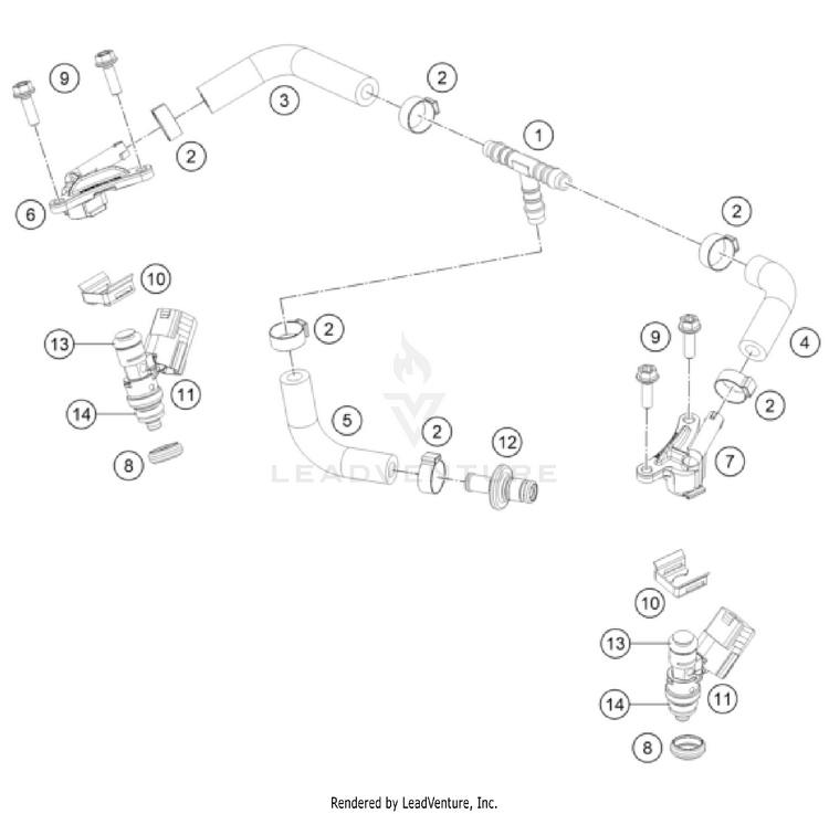 Fuel Distributor 250 SX Engine - 2023 Schematic