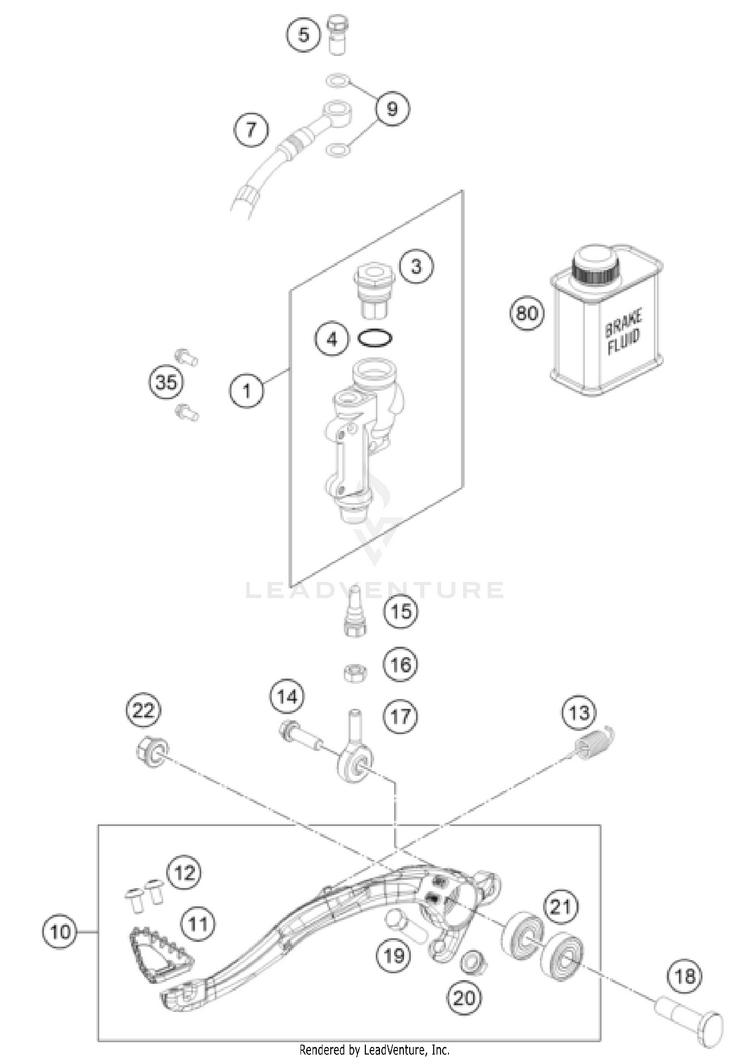 Rear Brake Control 300 XC CHASSIS - 2025 Schematic