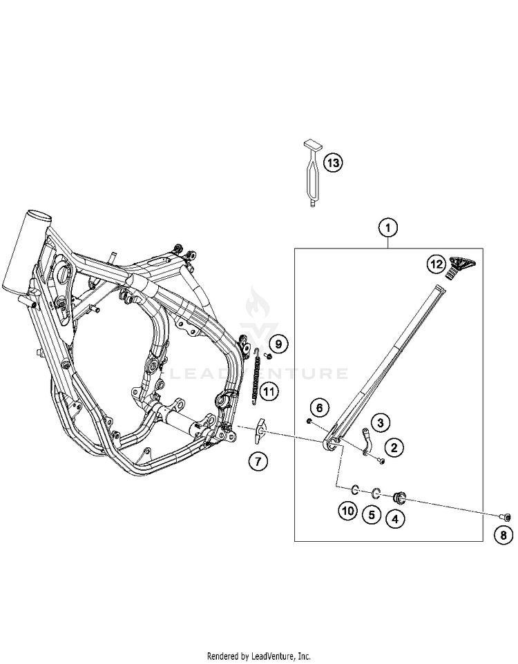 Side / Center Stand 250 XC-W TPI CHASSIS - 2018 Schematic