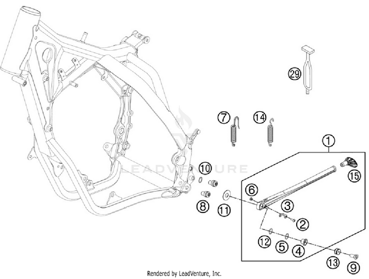 Side / Center Stand 150 XC Chassis - 2012 Schematic