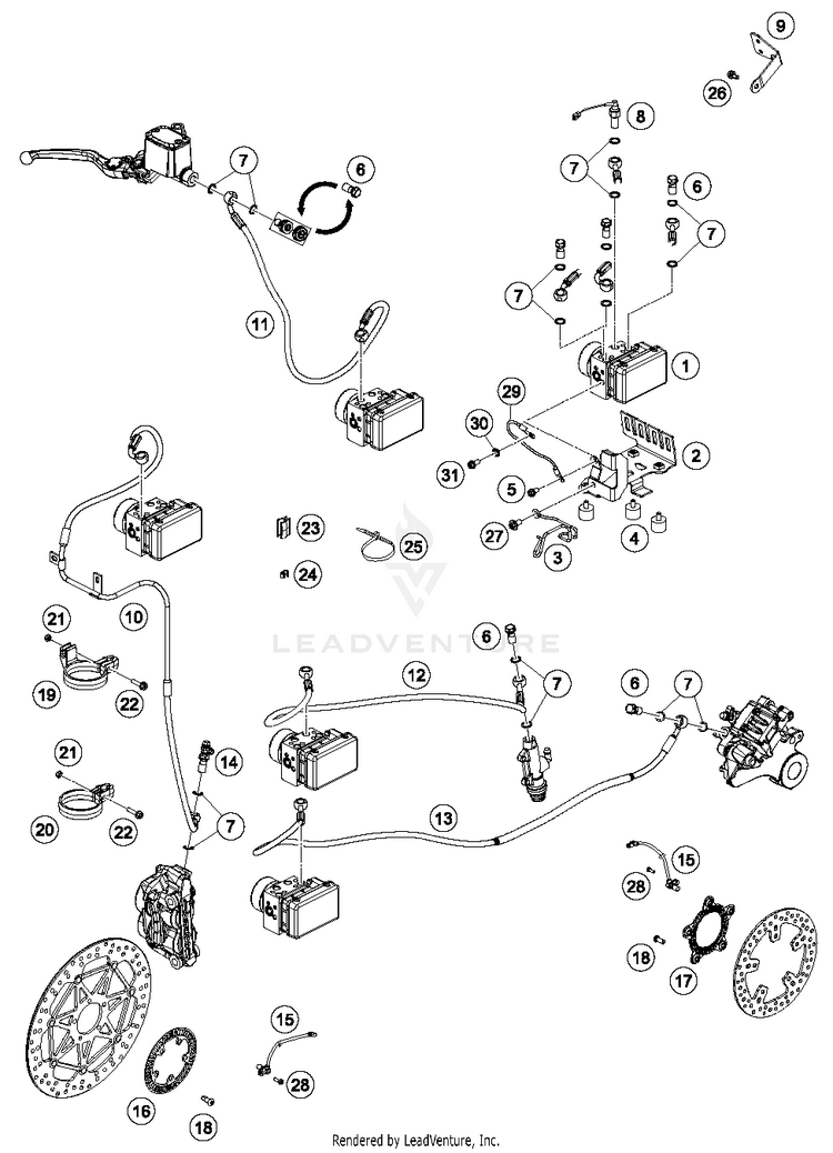 Antiblock System Abs 690 DUKE ORANGE CHASSIS - 2017 Schematic