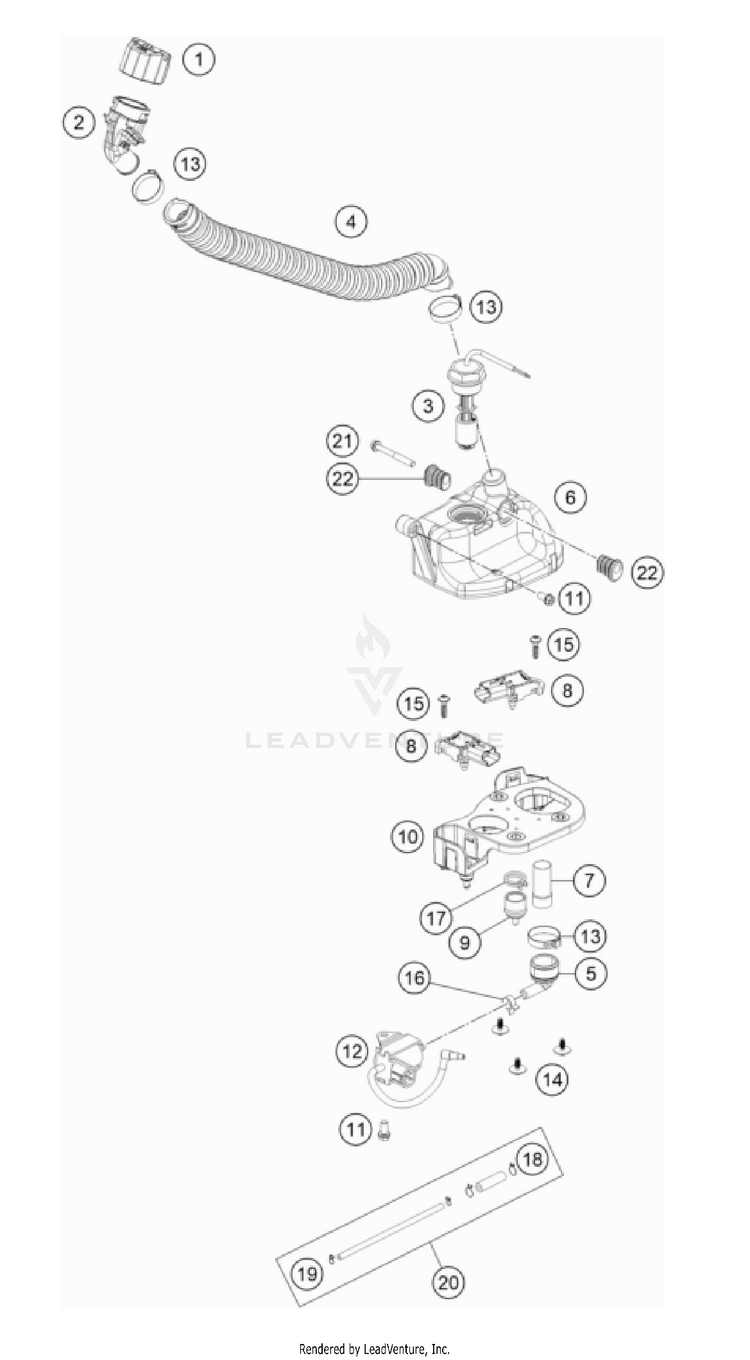 Lubricating System 300 XC TPI Engine - 2022 Schematic