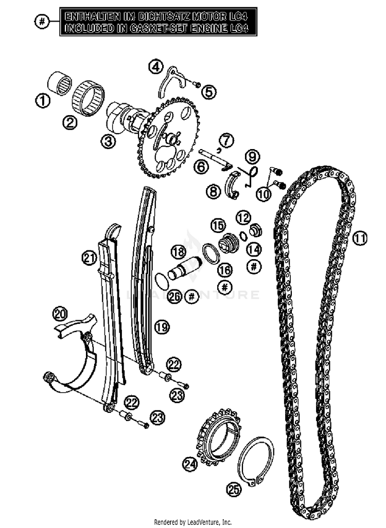 Timing Drive 690 Enduro Engine - 2011 Schematic