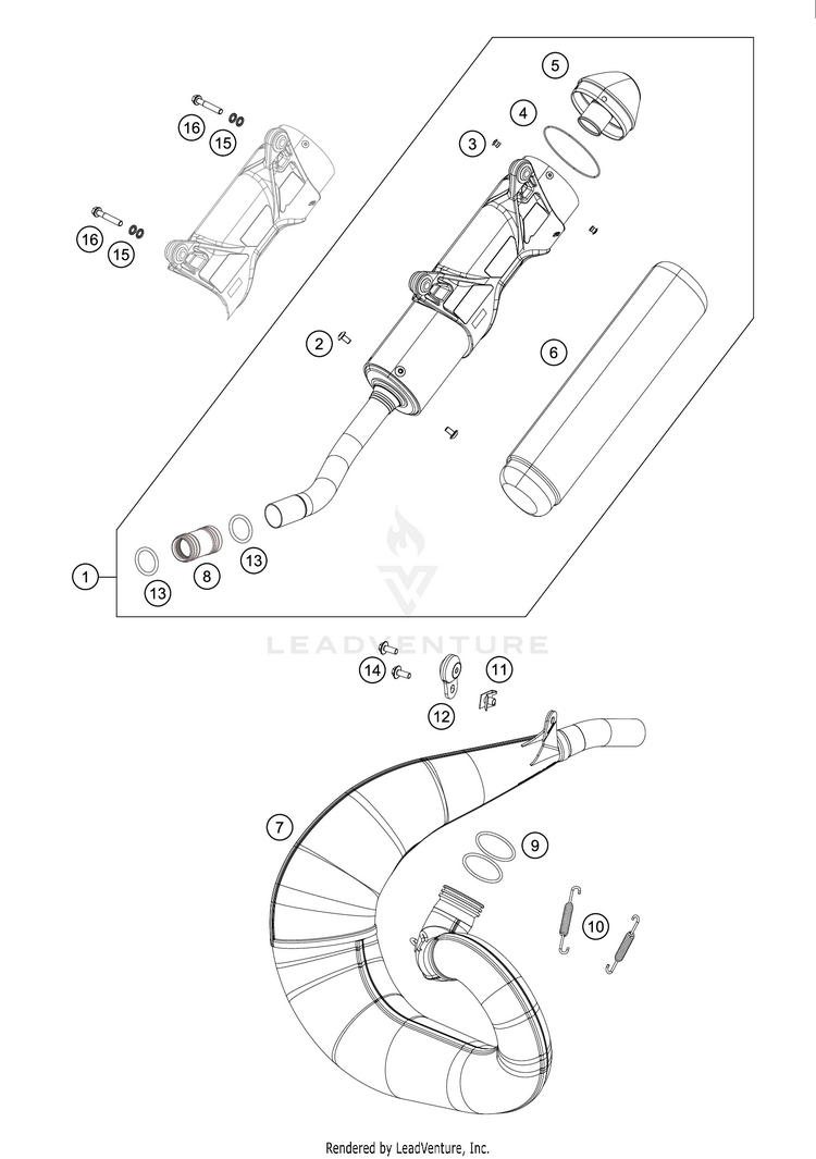 Exhaust System 250 XC CHASSIS - 2018 Schematic