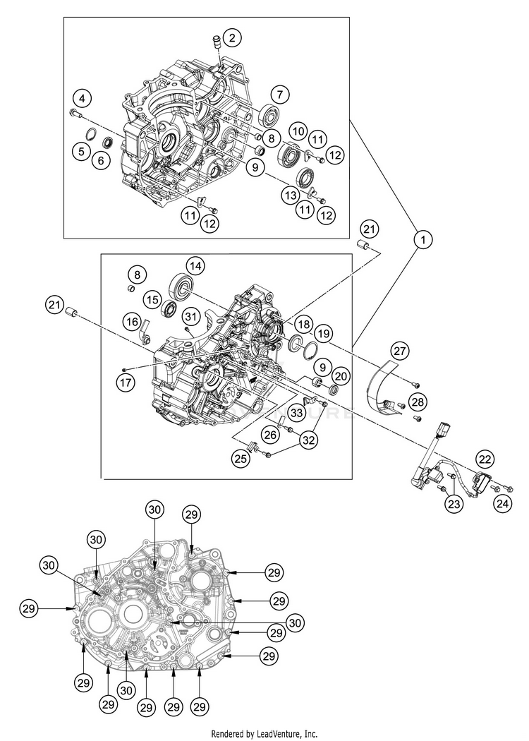 Engine Case 390 RC WHITE ABS Engine - 2016 Schematic