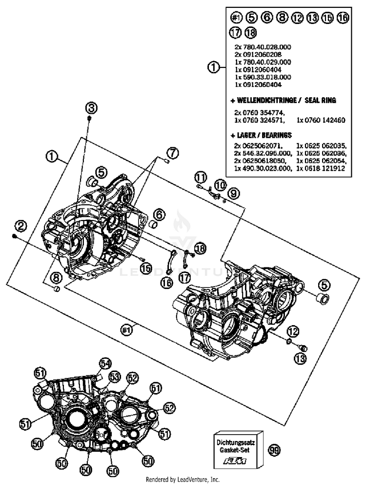 Engine Case 450 SX-F FACT. REPL. USA Engine - 2012 Schematic