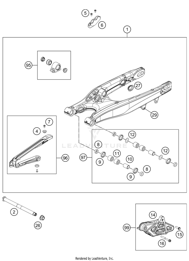 Swing Arm 250 XC-W TPI Chassis - 2021 Schematic