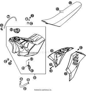 Tank, Seat, Cover Schematic