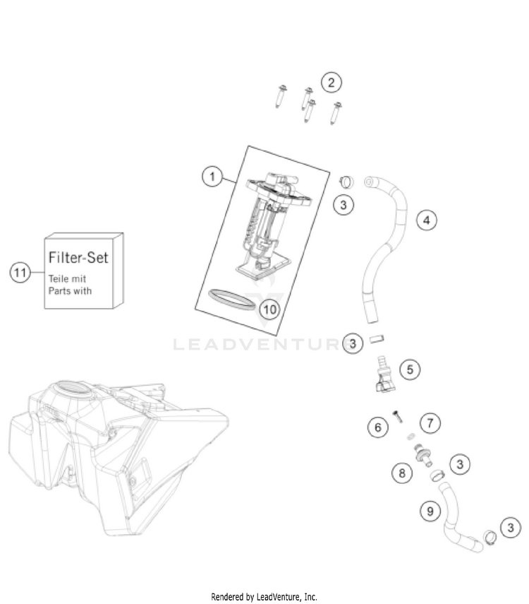 Fuel Pump 350 SX-F CHASSIS - 2023 Schematic