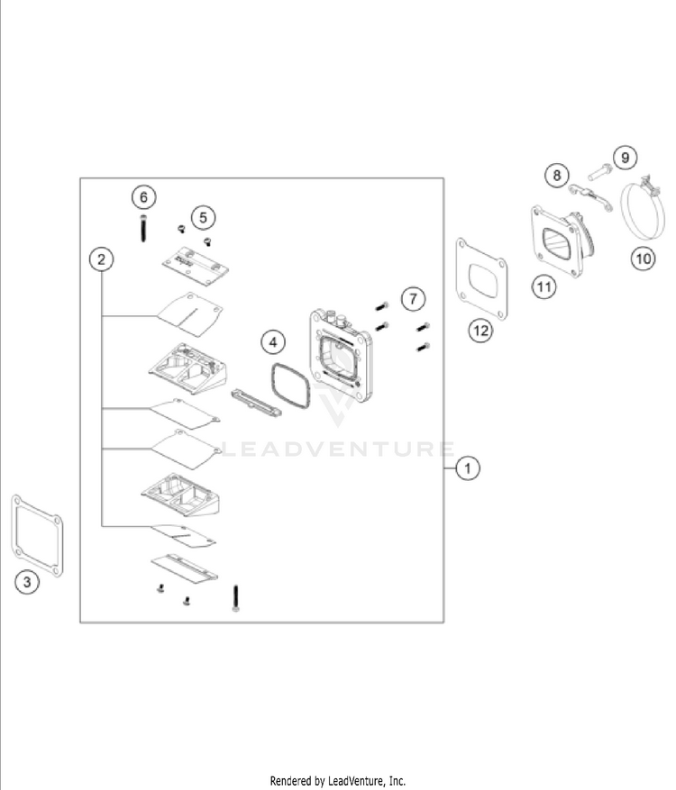 Reed Valve Case 300 XC-W Factory Edition ENGINE - 2025 Schematic