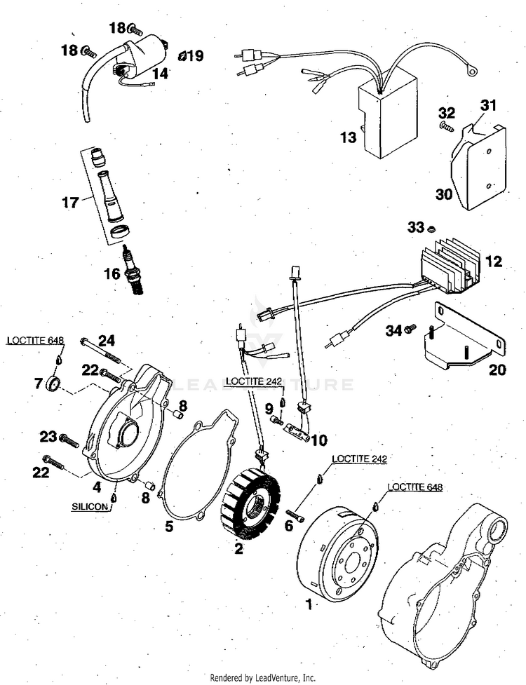 Ignition System 620 RXC-E Engine - 1997 Schematic