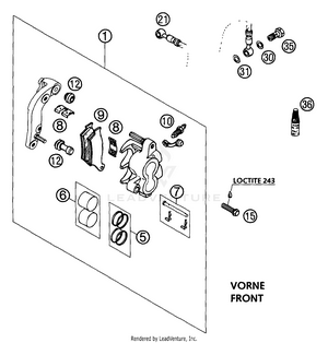 Brake Caliper Front Schematic