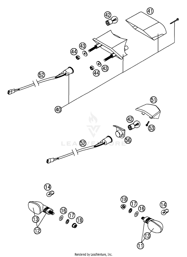 Flasher, Rear Light 200 EXC Chassis - 2004 Schematic