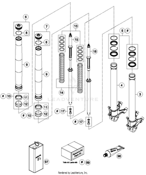 Front Fork Disassembled Schematic