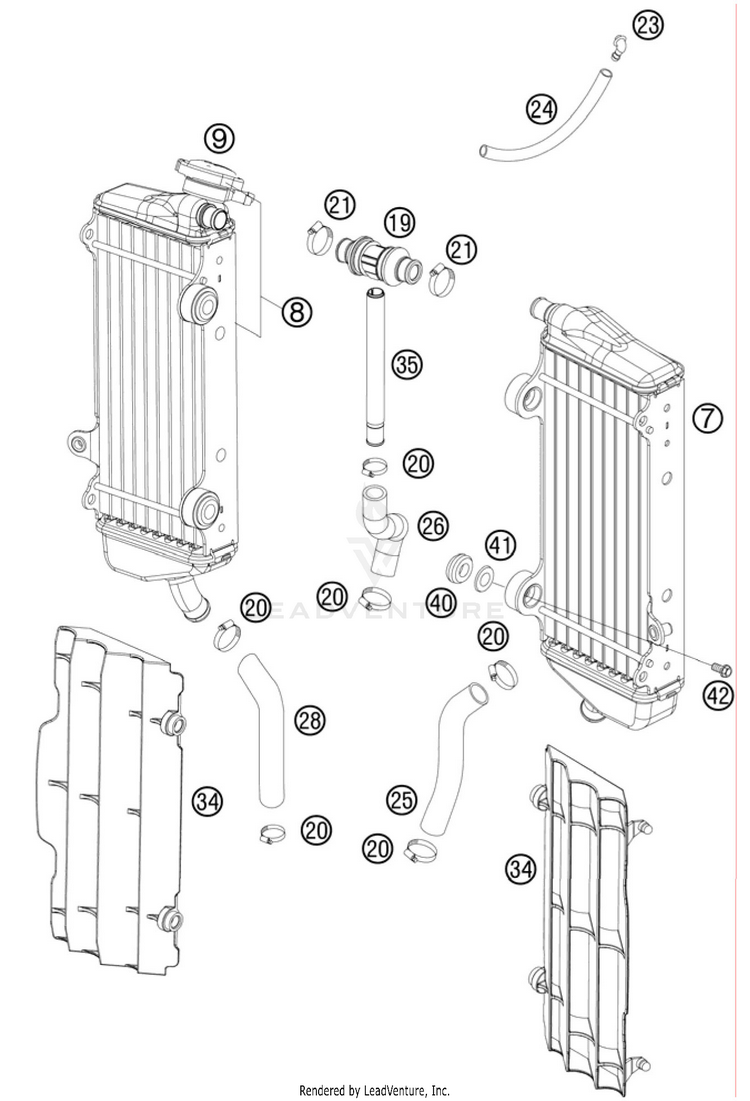 Cooling System 250 SX-F Engine - 2010 Schematic