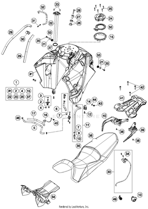 Tank, Seat, Cover Schematic