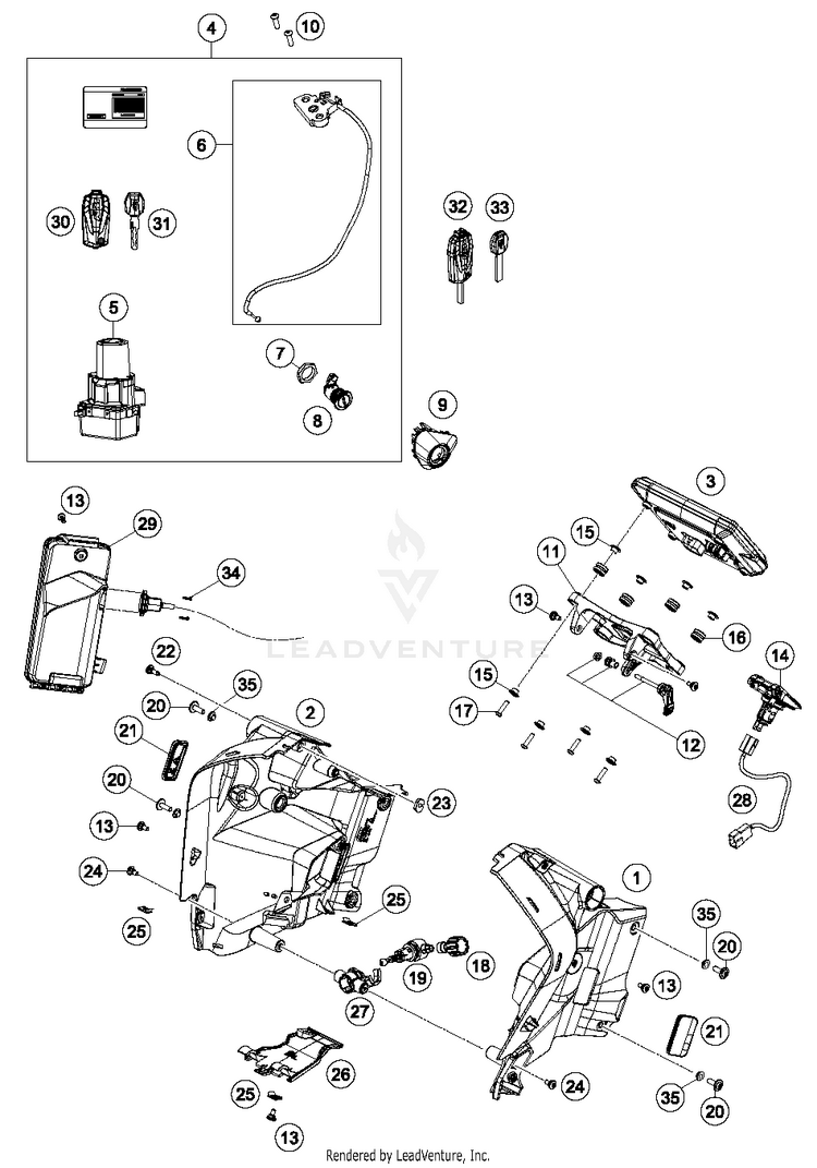 Instruments / Lock System 1290 SUPER ADVENTURE R CHASSIS - 2018 Schematic