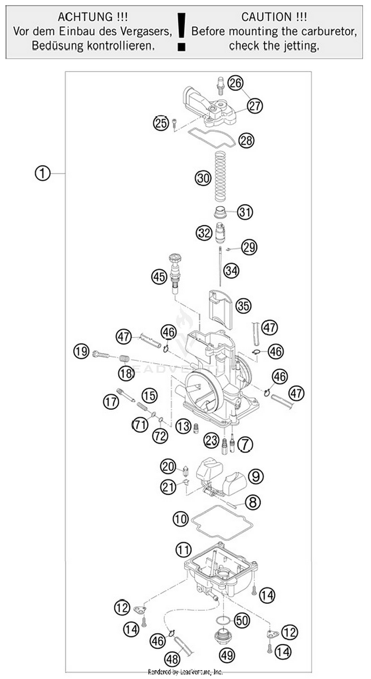 Carburetor 150 SX Engine - 2012 Schematic