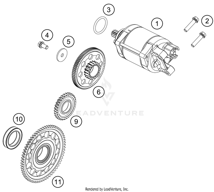 Electric Starter 450 EXC-F SIX DAYS ENGINE - 2019 Schematic