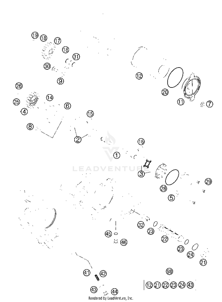 Lubricating System 350 EXC-F Engine - 2013 Schematic