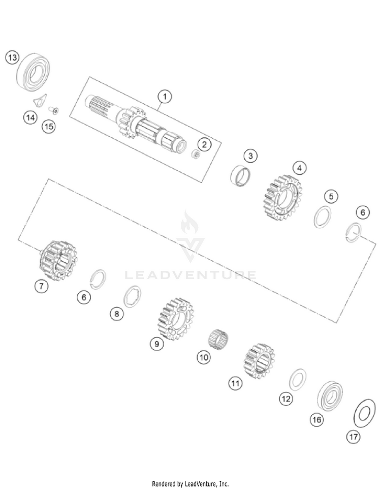 Transmission I - Main Shaft Schematic
