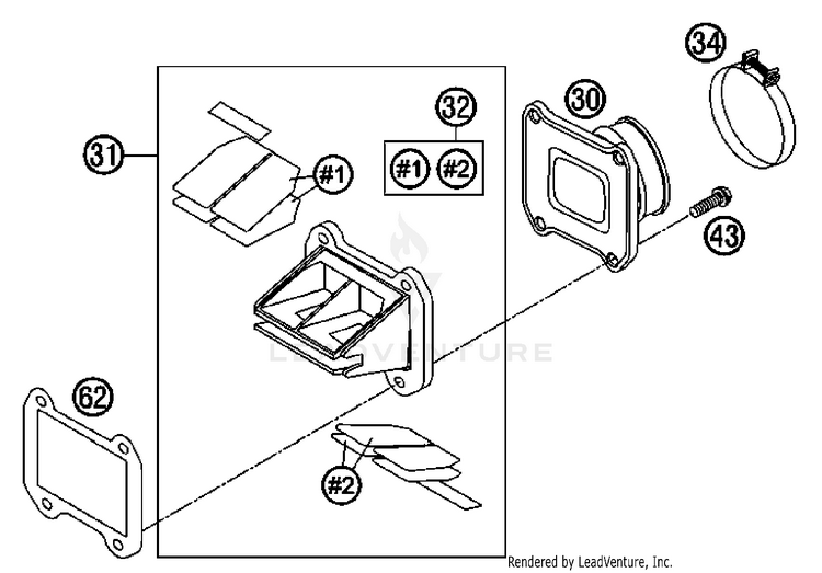 Reed Valve Case 300 XC Engine - 2007 Schematic