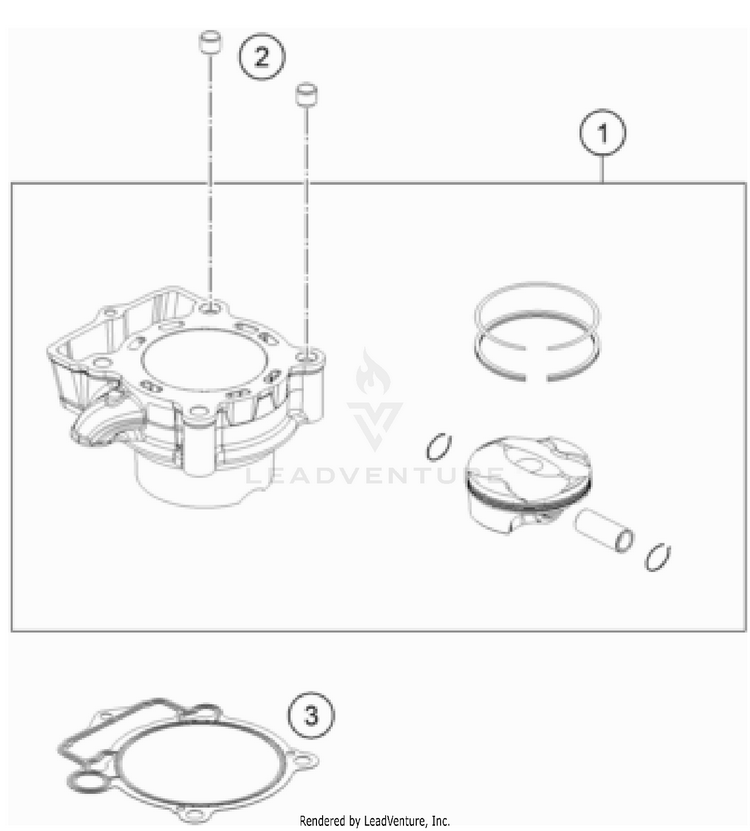 Cylinder 350 EXC-F USA Engine - 2022 Schematic