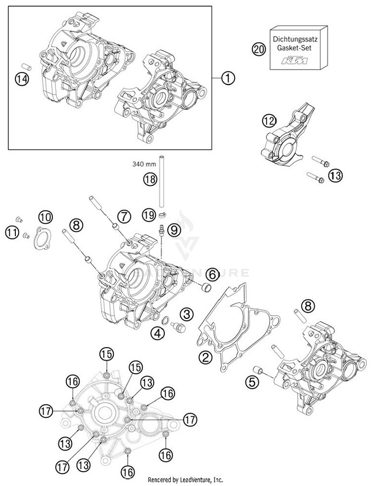 Engine Case 50 SX Mini Engine - 2012 Schematic
