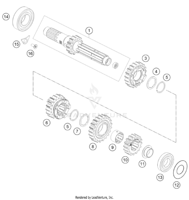 Transmission I - Main Shaft 250 SX-F ENGINE - 2026 Schematic