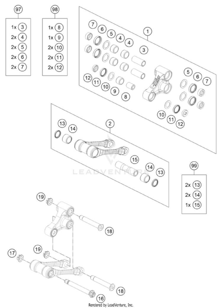 Pro Lever Linking 250 SX-F CHASSIS - 2025 Schematic