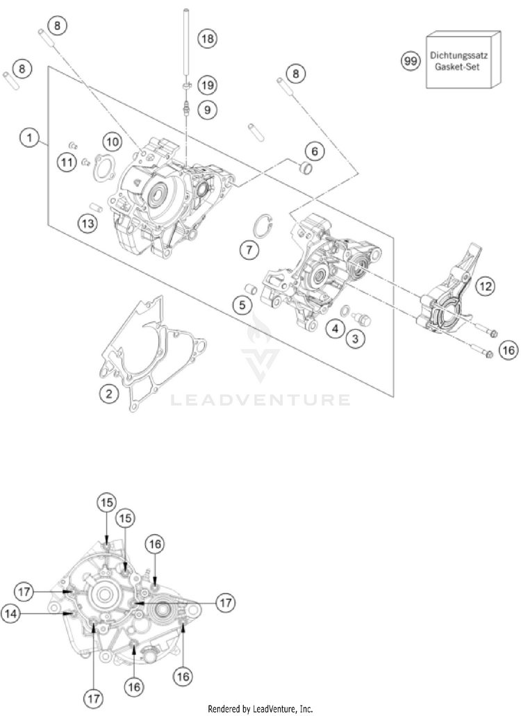 Engine Case 50 SX FE ENGINE - 2024 Schematic