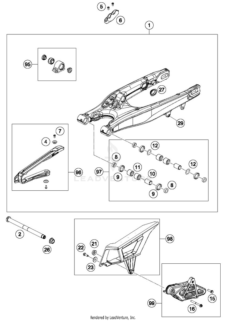 Swing Arm 350 EXC-F CHASSIS - 2019 Schematic