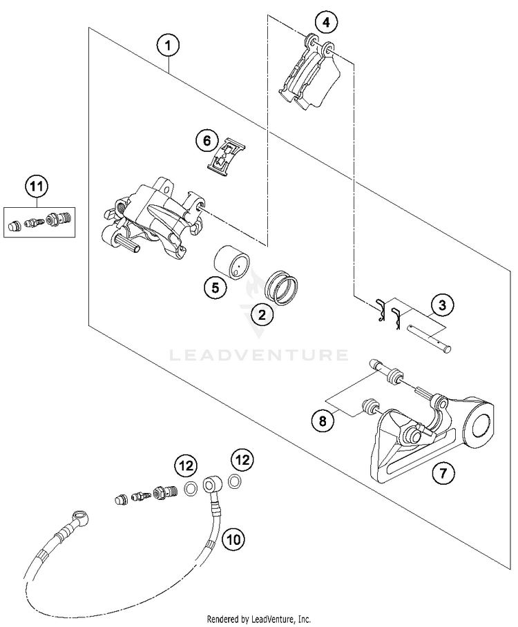 Brake Caliper Rear 500 EXC-F CHASSIS - 2018 Schematic