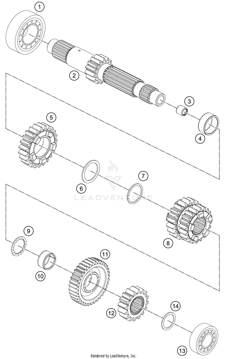 Transmission I - Main Shaft 1290 SUPER ADVENTURE R ENGINE - 2020 Schematic