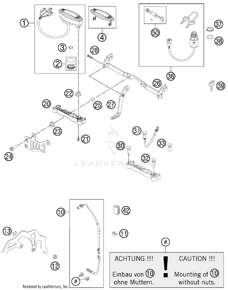 Instruments / Lock System 500 EXC Chassis - 2012 Schematic