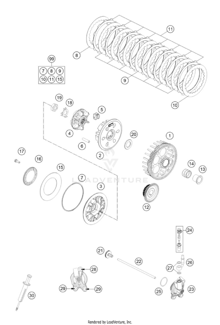 Clutch 250 XC ENGINE - 2024 Schematic