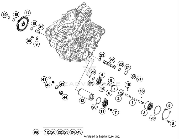 Lubricating System 350 EXC-F ENGINE - 2019 Schematic